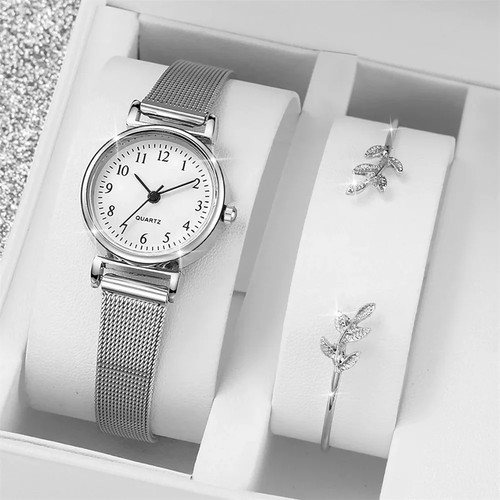 Damen armbanduhr quarz silber - damen,