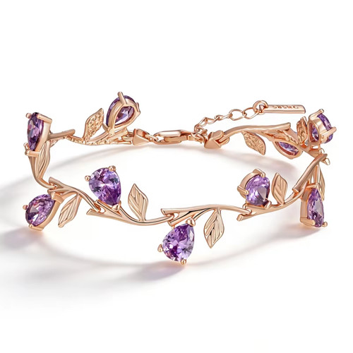 Armband roségold lila - armband,