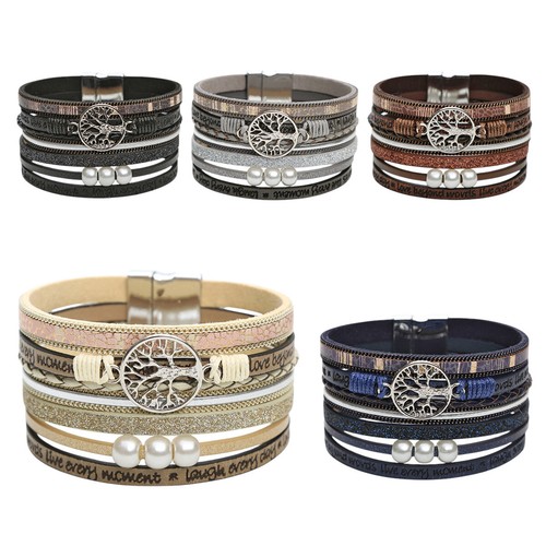 Wickelarmband lebensbaum - wickelarmband, pu