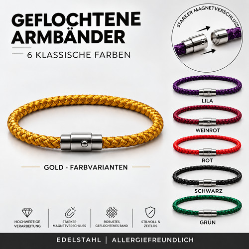 Armband geflochten edelstahl - geflochten,