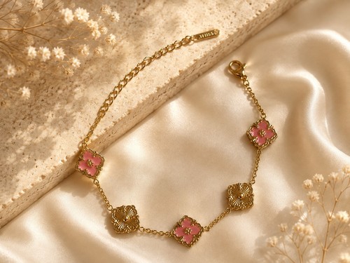 Edelstahl armband kleeblatt - edelstahl,